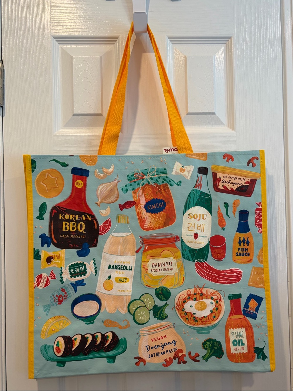 TJ Maxx Reusable Tote Bag: Korean Food Market 🍜🥢🌶️🍣🤎